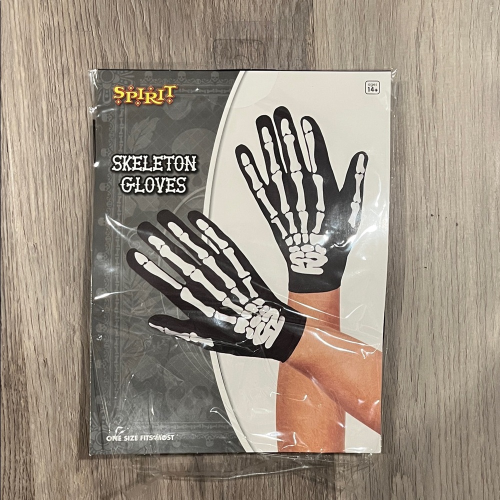 Spirit Skeleton Hand Gloves - Black and White